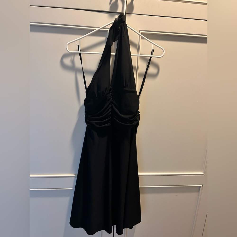 XS Black Halter Dress- White House Black Market